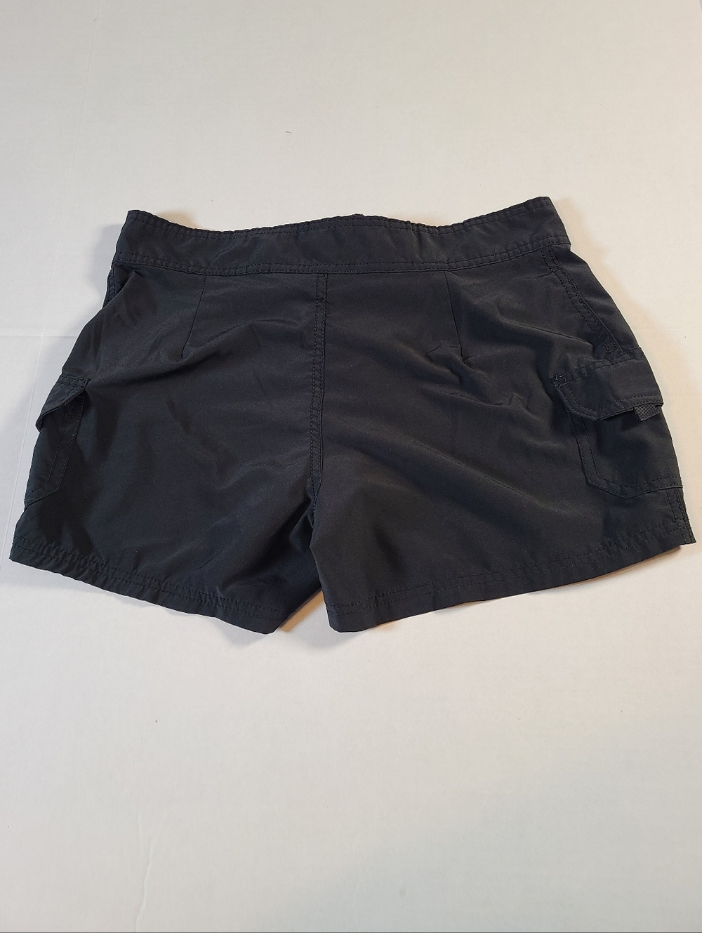 Okami Surf Black Women's Swim  Shorts Size 6 EUC Side Pockets Front Tie - Picture 10 of 10